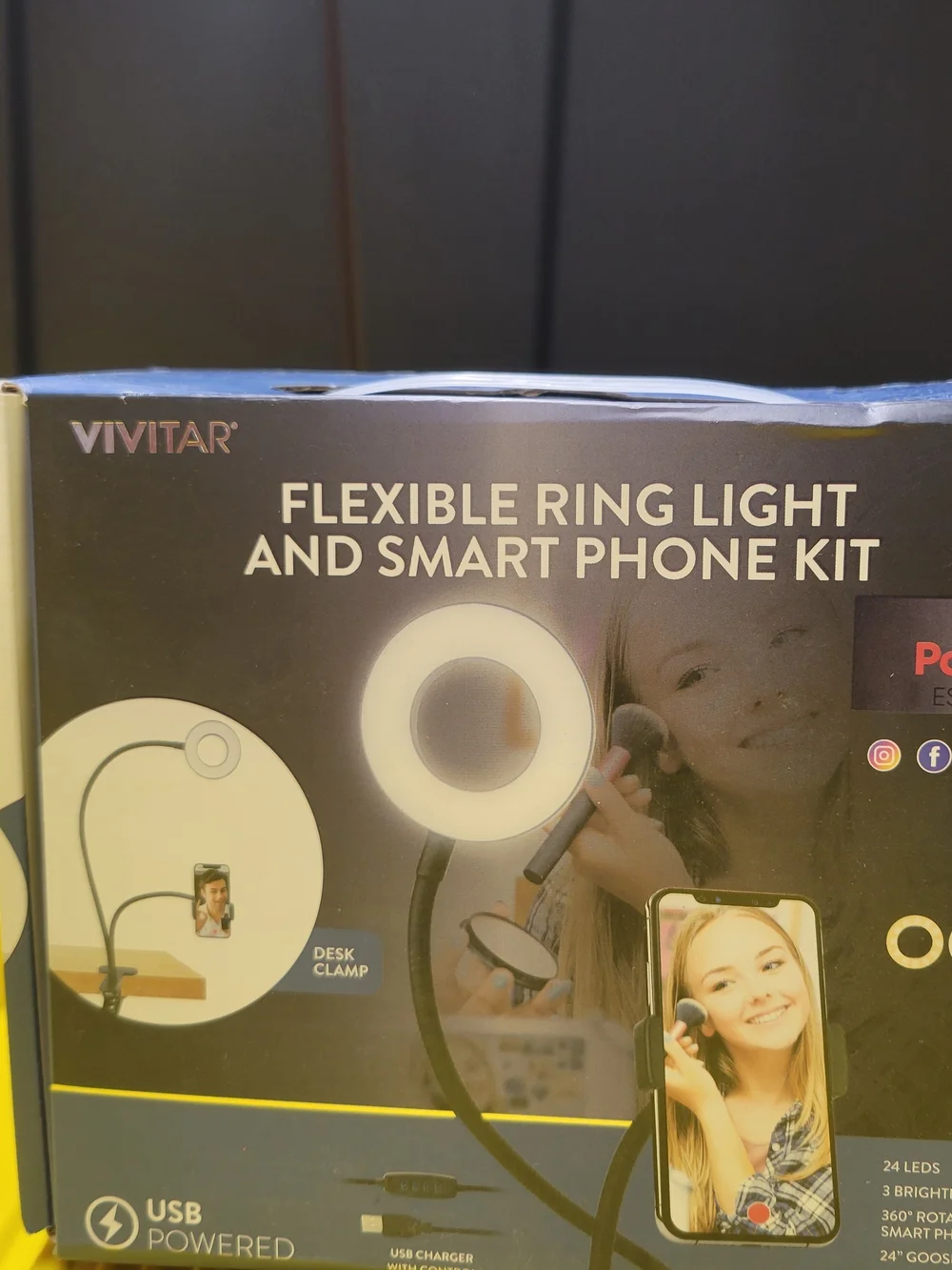 Vivitar Flexible Ring Light and Smartphone Kit - Black